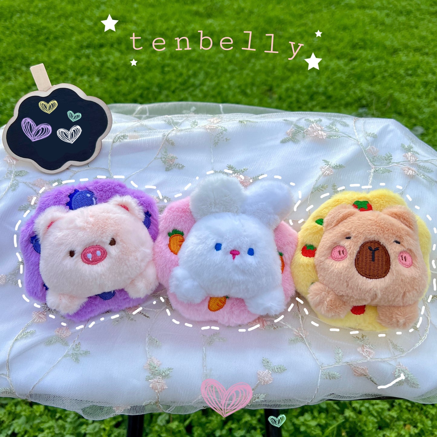 Plushie Keychain (Capybara, Bunny, and Pig)