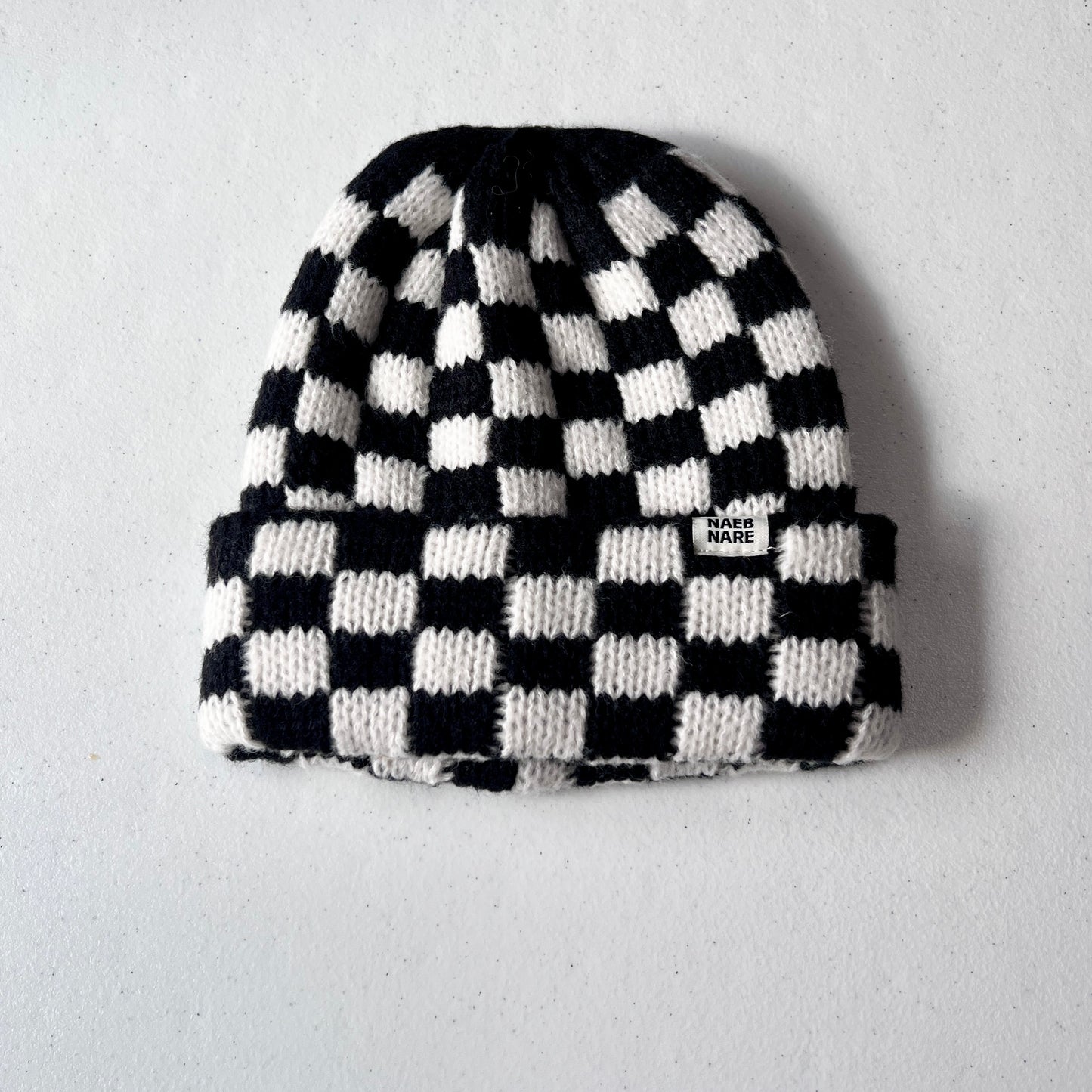 Checkered Knit Beanie
