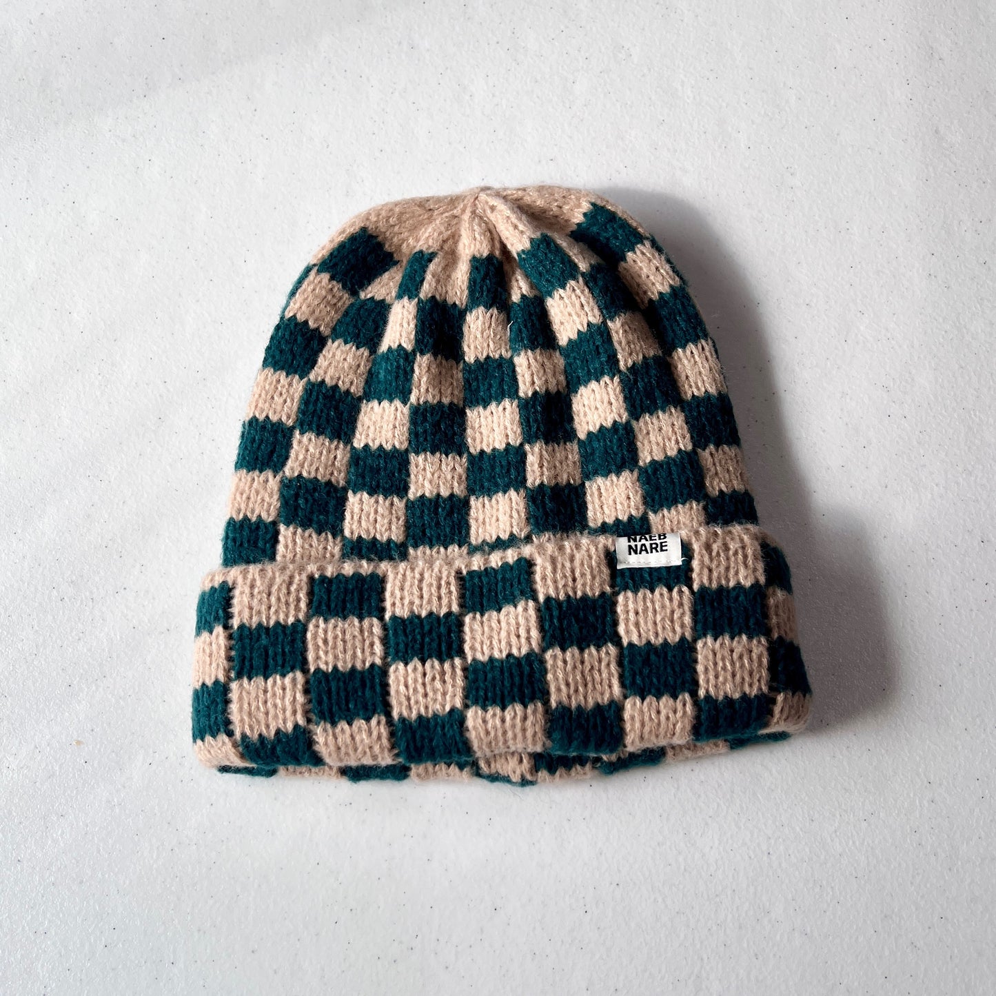 Checkered Knit Beanie