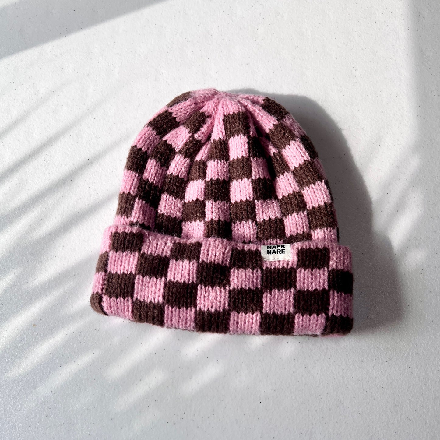 Checkered Knit Beanie