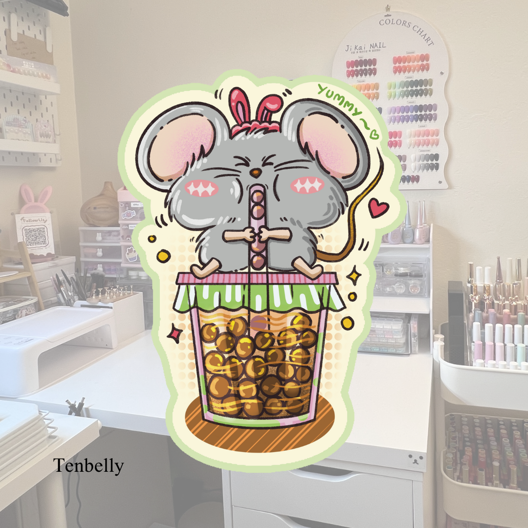 Bobaholic Mouse "Bonnie" Vinyl Sticker