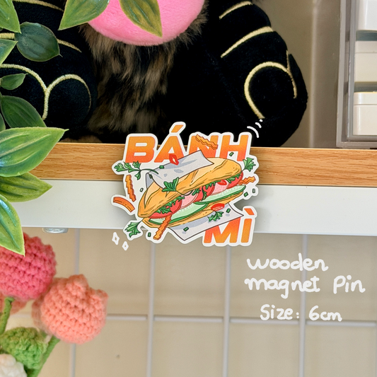 Banh Mi "Vietnamese Sandwich" Wooden Magnet