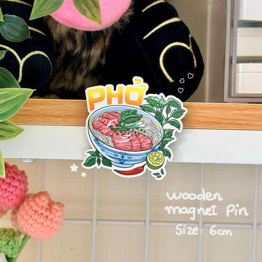 Phở "Pho" Wooden Magnet