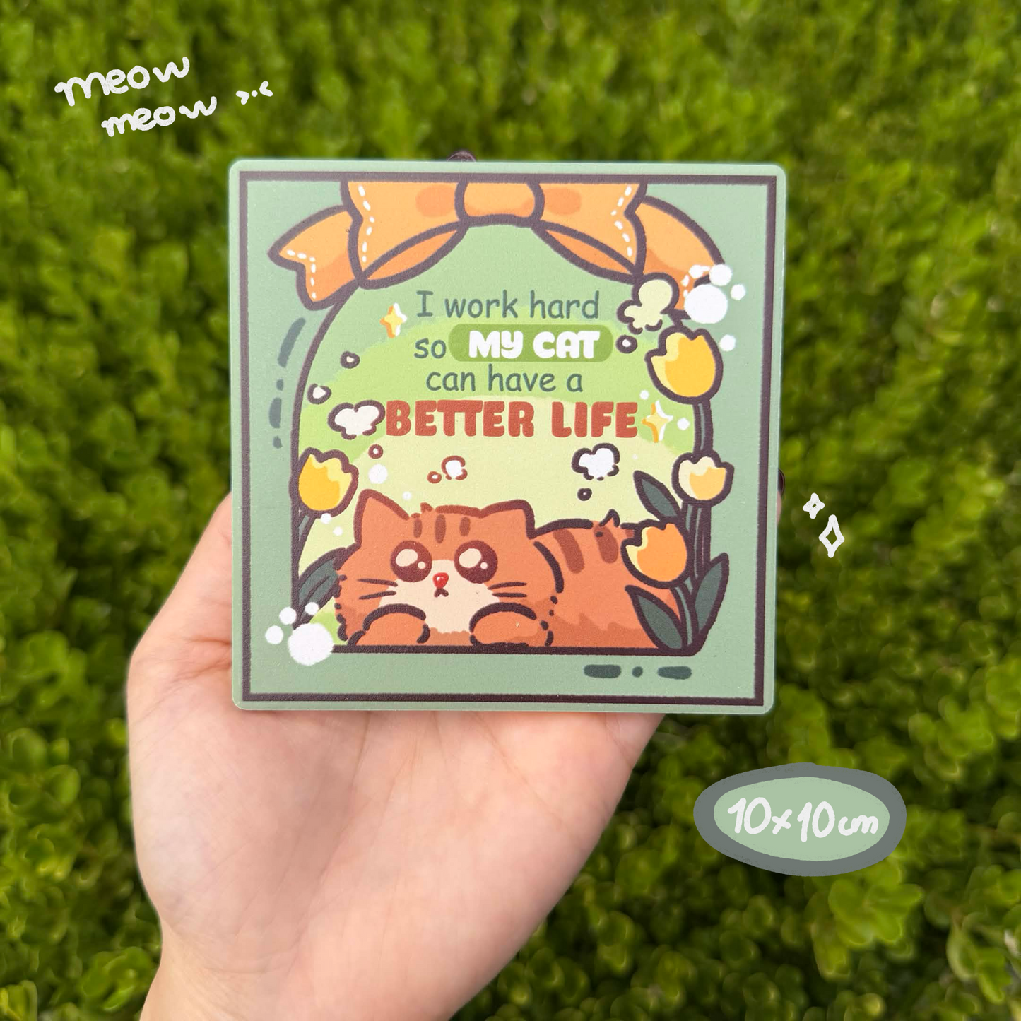 Ceramic Coaster: Better Life for My Cat