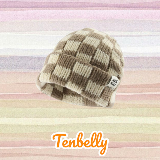 Checkered Knit Beanie