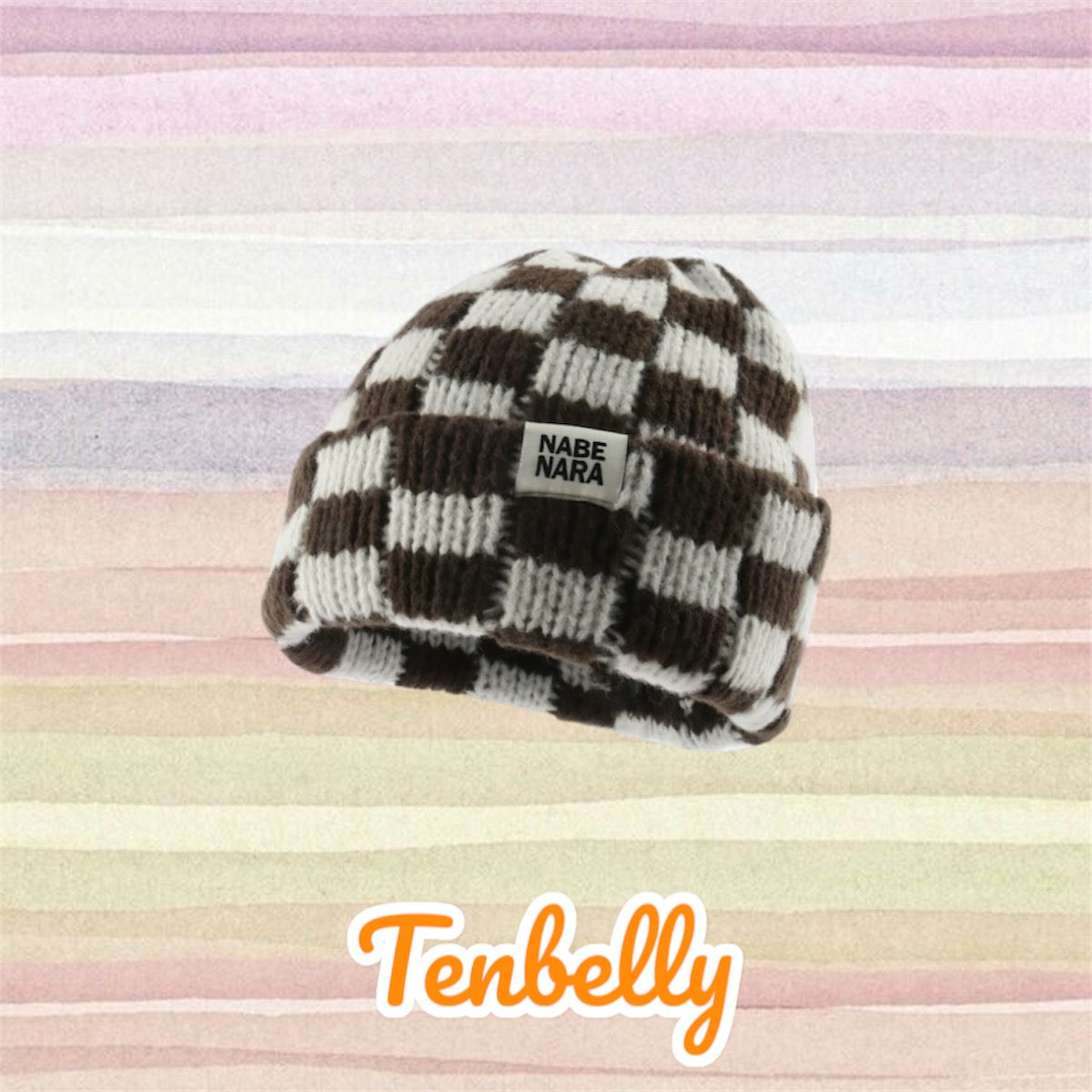 Checkered Knit Beanie