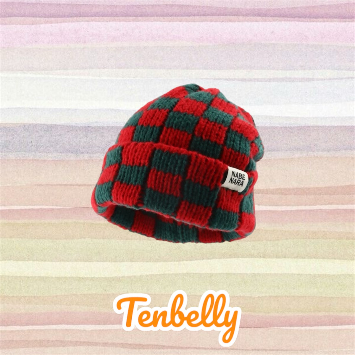 Checkered Knit Beanie