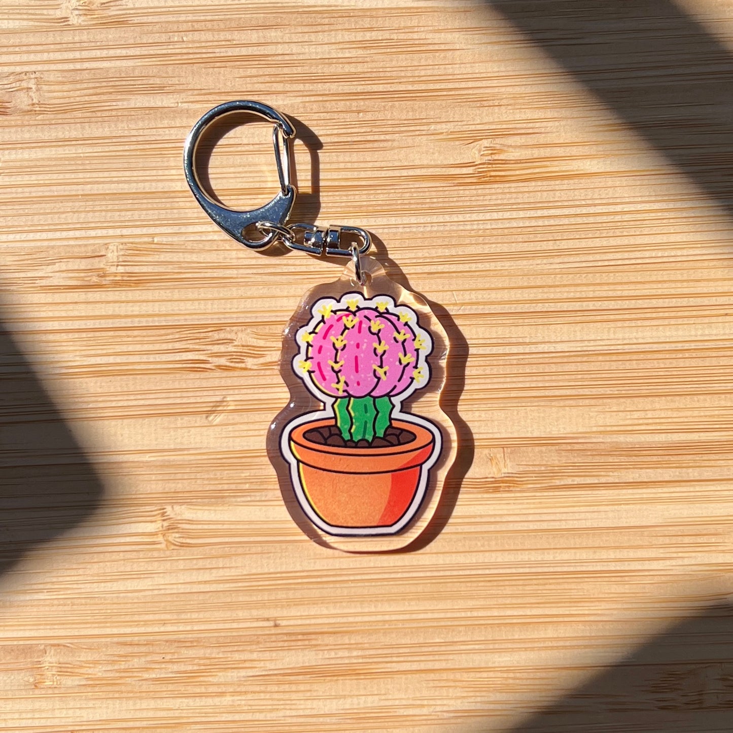 Moon Cactus Keychain