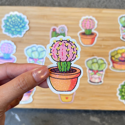 Moon Cactus Vinyl Sticker