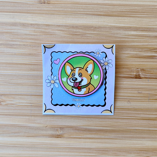 Toby "Excited" Corgi Hard Enamel Pin