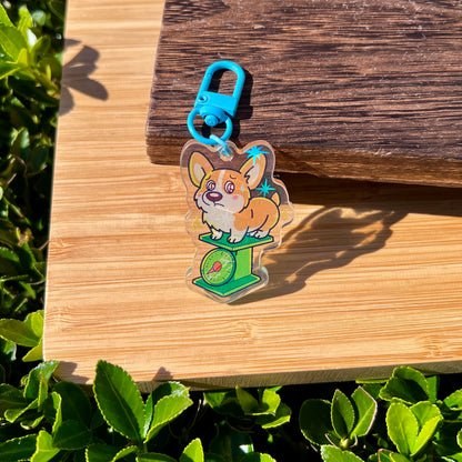 Toby "Tummy Check" Corgi Keychain