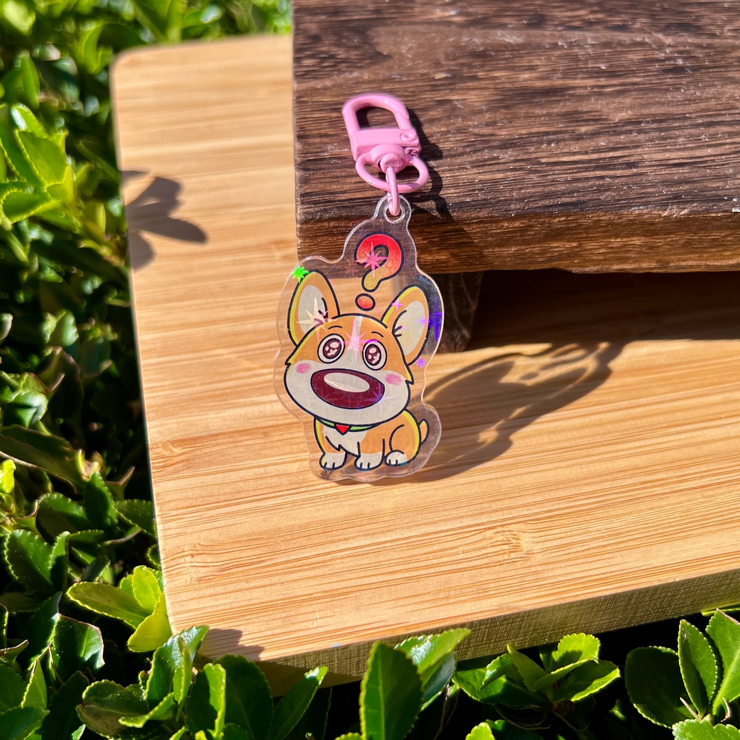Toby "Huh?" Corgi Keychain