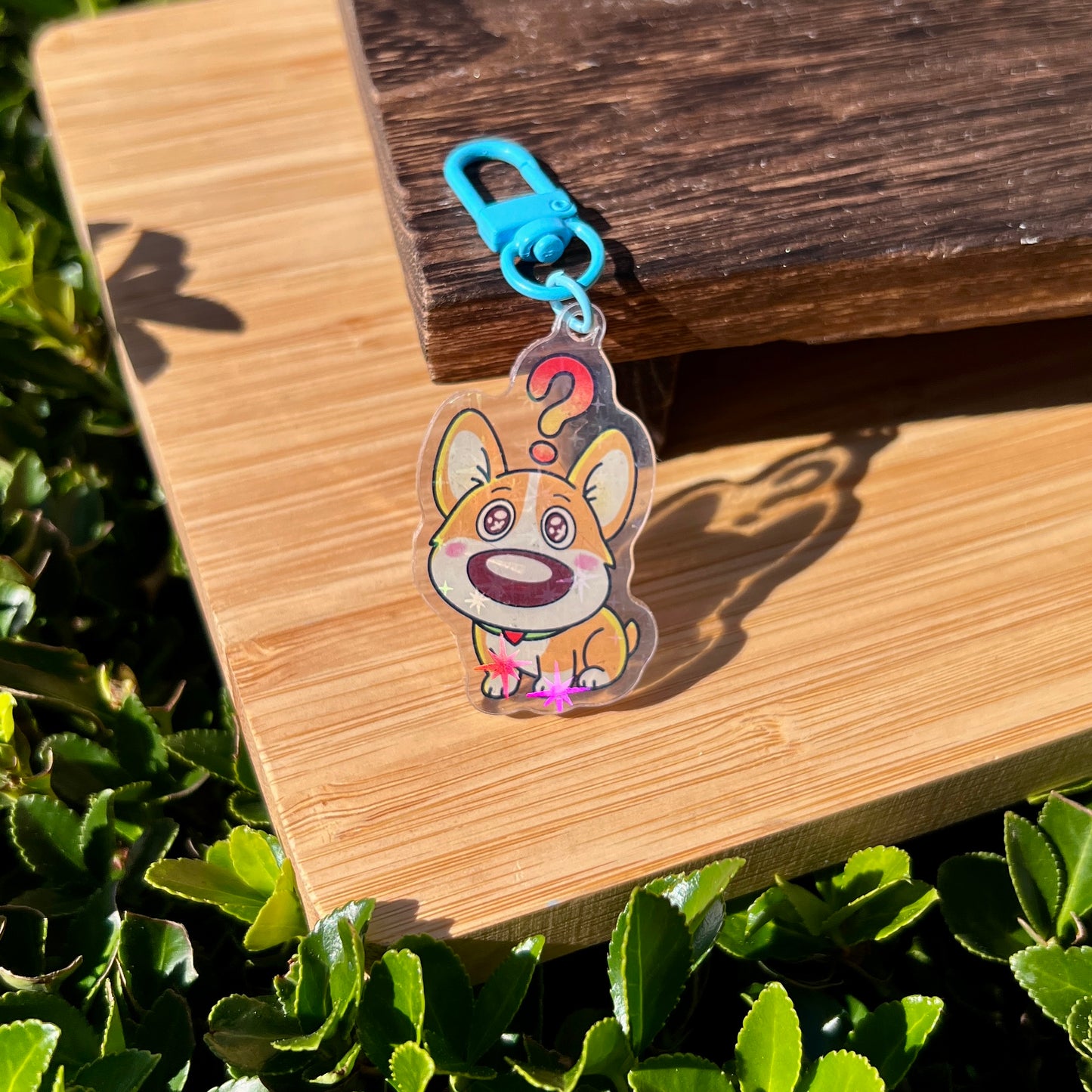 Toby "Huh?" Corgi Keychain