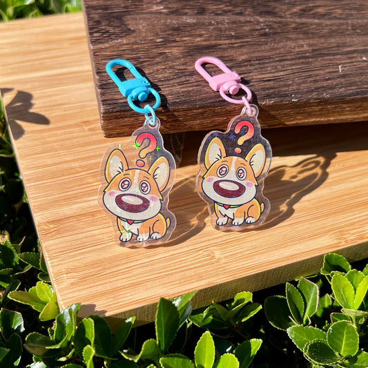 Toby "Huh?" Corgi Keychain