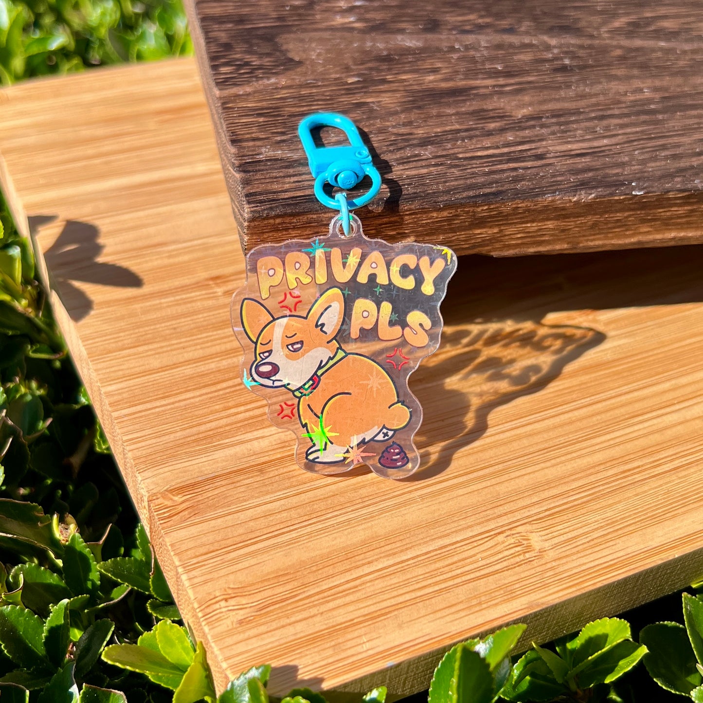 Toby "Privacy Pls" Corgi Keychain