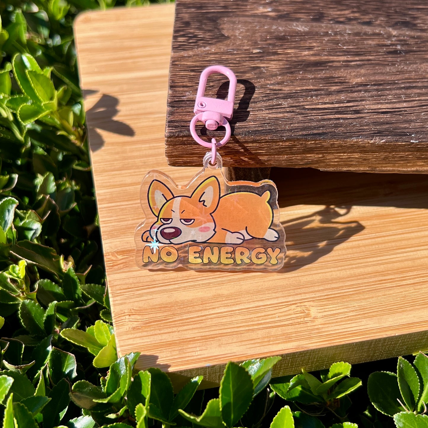 Toby "No Energy" Corgi Keychain