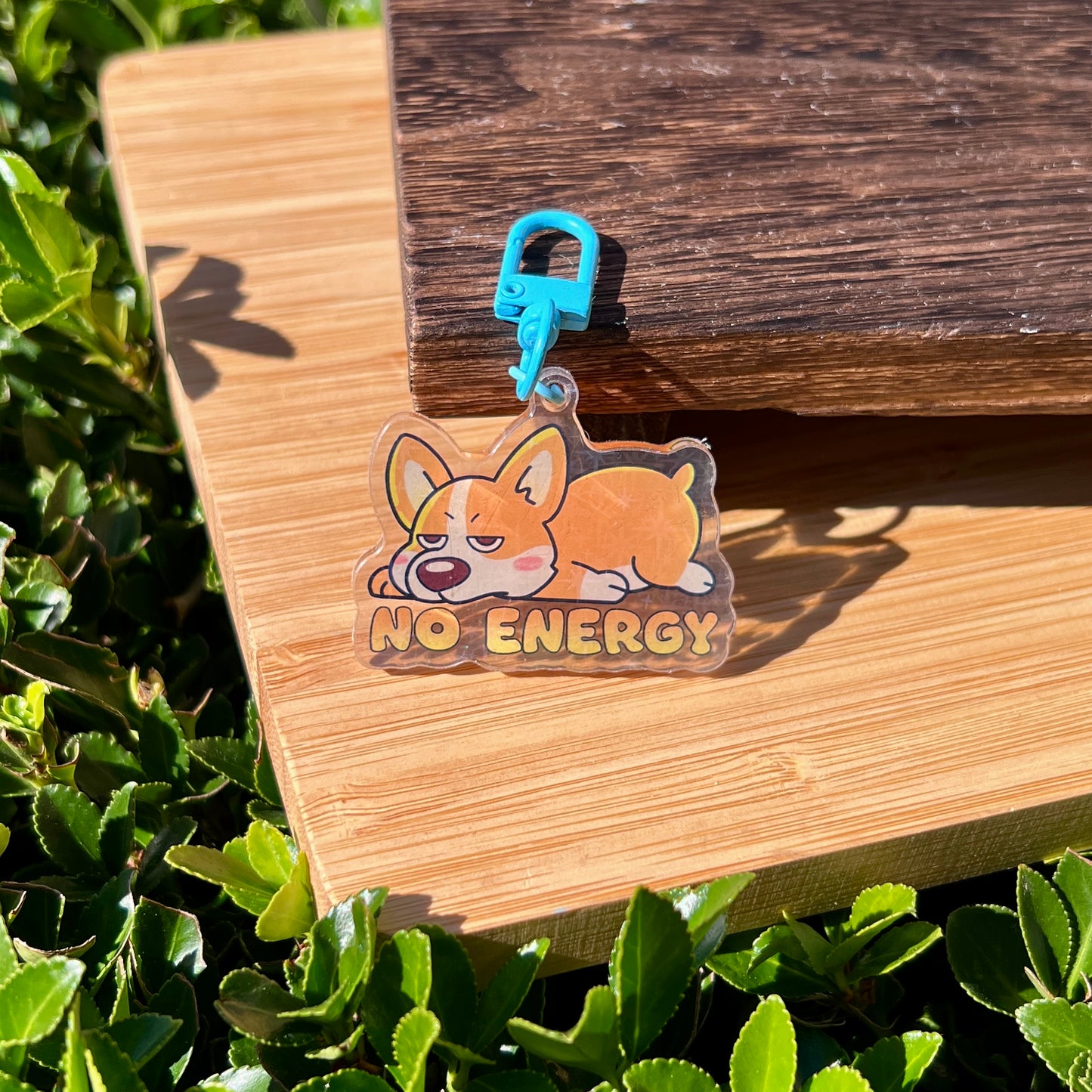 Toby "No Energy" Corgi Keychain