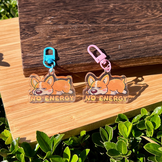 Toby "No Energy" Corgi Keychain