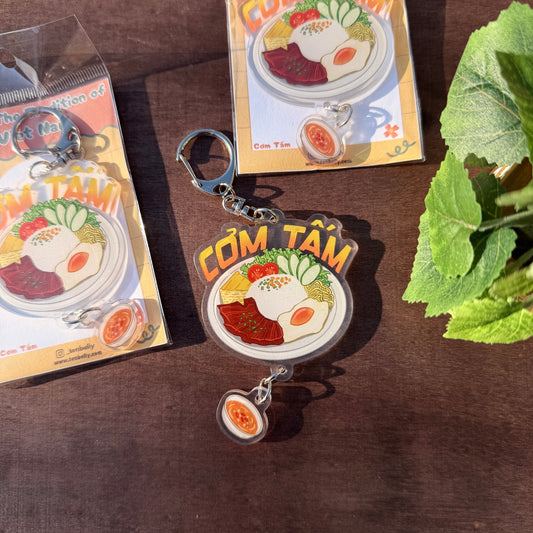 Com tam "Broken Rice" Double-sided Acrylic Keychain