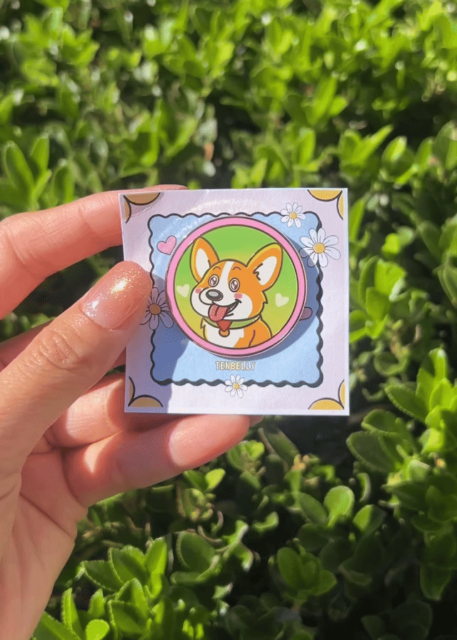 Toby "Excited" Corgi Hard Enamel Pin