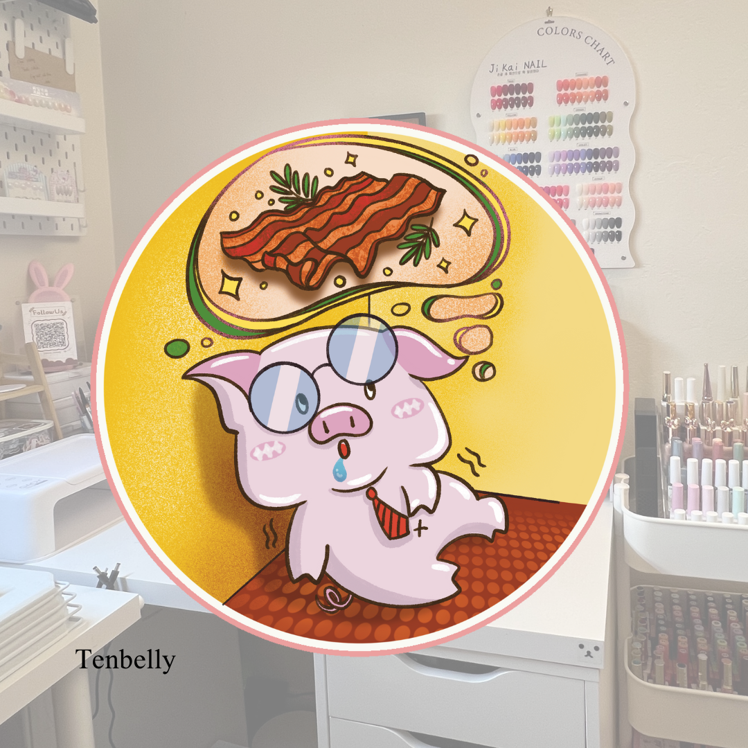 Ironic Pig "Steve" dreams about bacon Vinyl Sticker