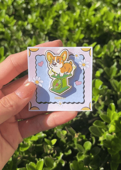 Toby "Tummy Check" Corgi Hard Enamel Pin